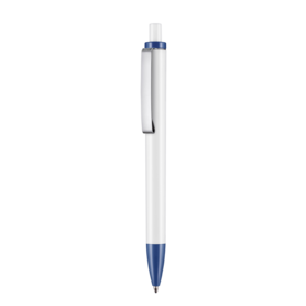 Kugelschreiber EXOS P–weiss/azur-blau bedrucken, Art.-Nr. 07610_0101_1300