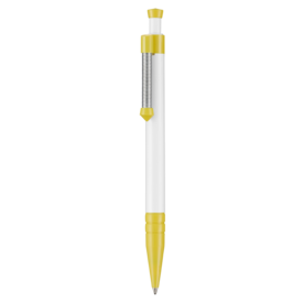 Kugelschreiber SPRING–weiss/zitronen-gelb bedrucken, Art.-Nr. 08032_0101_0200