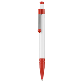 Kugelschreiber SPRING–weiss/signal-rot bedrucken, Art.-Nr. 08032_0101_0601