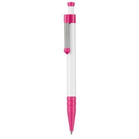 Kugelschreiber SPRING–weiss/fuchsia-pink bedrucken, Art.-Nr. 08032_0101_0800