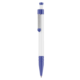 Kugelschreiber SPRING–weiss/azur-blau bedrucken, Art.-Nr. 08032_0101_1300