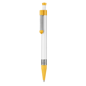Kugelschreiber SPRING SP–weiss/apricot-gelb bedrucken, Art.-Nr. 08036_0101_0201