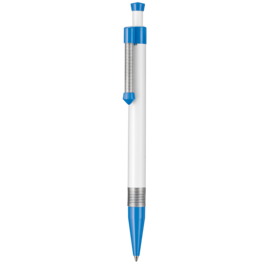 Kugelschreiber SPRING SP–weiss/himmel-blau bedrucken, Art.-Nr. 08036_0101_1301