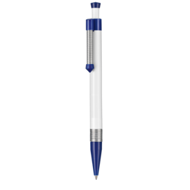 Kugelschreiber SPRING SP–weiss/nacht-blau bedrucken, Art.-Nr. 08036_0101_1302