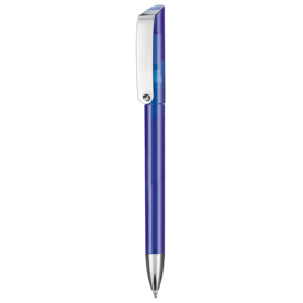 Kugelschreiber GLOSSY TRANSPARENT–royal-blau TR/FR bedrucken, Art.-Nr. 10086_4303