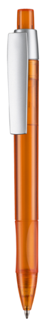 Kugelschreiber CETUS TRANSPARENT–flamingo-orange TR/FR bedrucken, Art.-Nr. 10109_3521
