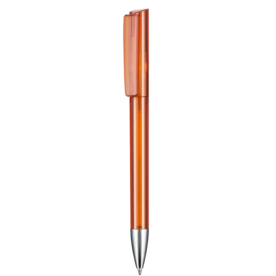 Kugelschreiber GLORY TRANSPARENT–flamingo-orange TR/FR bedrucken, Art.-Nr. 10123_3521