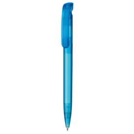 Kugelschreiber CLEAR FROZEN–caribic-blau TR/FR bedrucken, Art.-Nr. 12000_4110