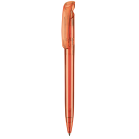 Kugelschreiber CLEAR TRANSPARENT–flamingo-orange TR/FR bedrucken, Art.-Nr. 12020_3521