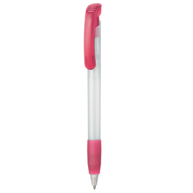 Kugelschreiber SOFT CLEAR FROZEN–frost-weiss TR/FR/magenta-pink TR/FR bedrucken, Art.-Nr. 12100_3100_3806