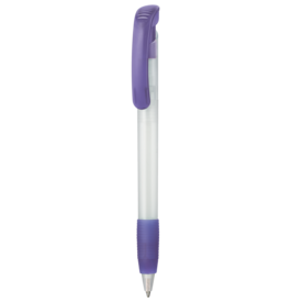 Kugelschreiber SOFT CLEAR FROZEN–frost-weiss TR/FR/lavendel-lila TR/FR bedrucken, Art.-Nr. 12100_3100_3917