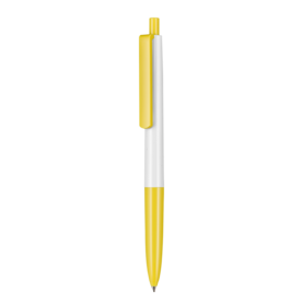 Kugelschreiber NEW BASIC–weiss/zitronen-gelb bedrucken, Art.-Nr. 19300_0101_0200