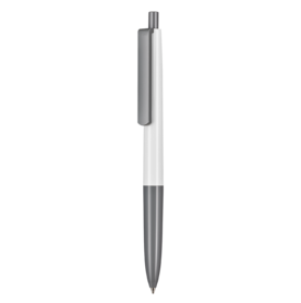 Kugelschreiber NEW BASIC–weiss/stein-grau bedrucken, Art.-Nr. 19300_0101_1400