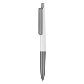 Kugelschreiber NEW BASIC–weiss/stein-grau bedrucken, Art.-Nr. 19300_0101_1400