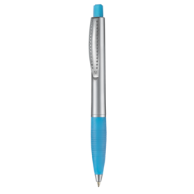 Kugelschreiber CLUB SILVER–caribic-blau TR/FR bedrucken, Art.-Nr. 28800_4110