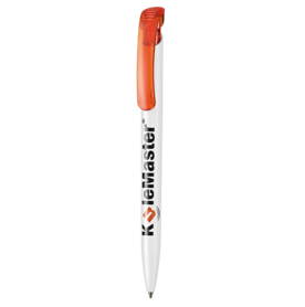 Kugelschreiber CLEAR ST–flamingo-orange TR/FR bedrucken, Art.-Nr. 42023_3521 Kugelschreiber CLEAR ST–flamingo-orange TR/FR bedrucken, Art.-Nr. 42023_3521