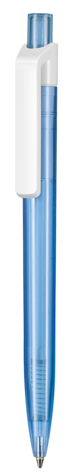 Kugelschreiber INSIDER TRANSPARENT S–caribic-blau TR/FR bedrucken, Art.-Nr. 42300_4110