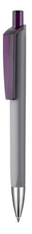 Kugelschreiber TRI-STAR SOFT ST–stein-grau/pflaume-lila TR/FR bedrucken, Art.-Nr. 43533_1400_3903