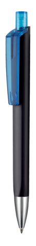 Kugelschreiber TRI-STAR SOFT ST–schwarz/caribic-blau TR/FR bedrucken, Art.-Nr. 43533_1500_4110