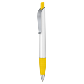 Kugelschreiber BOND–weiss/zitronen-gelb bedrucken, Art.-Nr. 48900_0101_0200