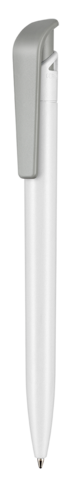 Kugelschreiber PLANT–weiß bio (PLA)/grau bio (PLA) bedrucken, Art.-Nr. 90080_0117_1411