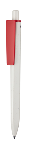 Kugelschreiber RIDGE GRAU RECYCLED–grau recycled/rot recycled bedrucken, Art.-Nr. 99800_1425_0650