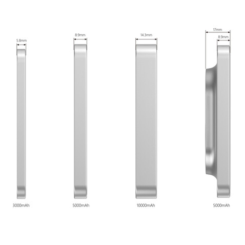 Urban Vitamin Compton 10000mAh Powerbank aus RCS Plastik/Alu silber bedrucken, Art.-Nr. P322.842