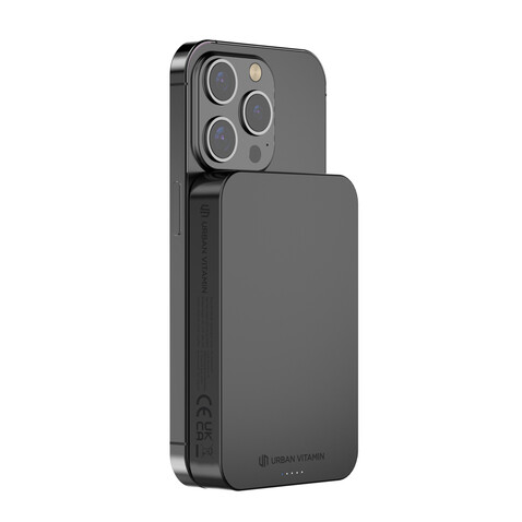 Urban Vitamin Compton 10000mAh Powerbank aus RCS Plastik/Alu schwarz bedrucken, Art.-Nr. P322.841