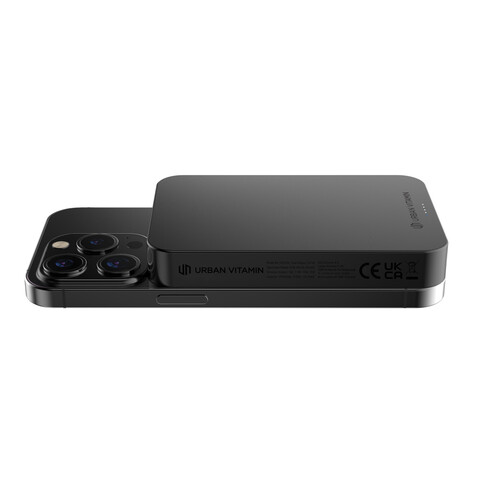 Urban Vitamin Compton 10000mAh Powerbank aus RCS Plastik/Alu schwarz bedrucken, Art.-Nr. P322.841