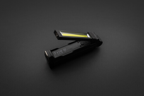 Gear X wiederaufladbare USB Arbeitsleuchte aus RCS rec. ABS schwarz bedrucken, Art.-Nr. P513.142
