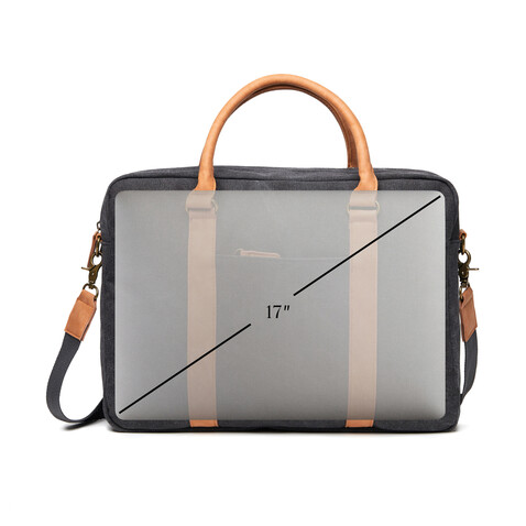 VINGA Bosler Computertasche aus RCS recyceltem Canvas schwarz bedrucken, Art.-Nr. 522319