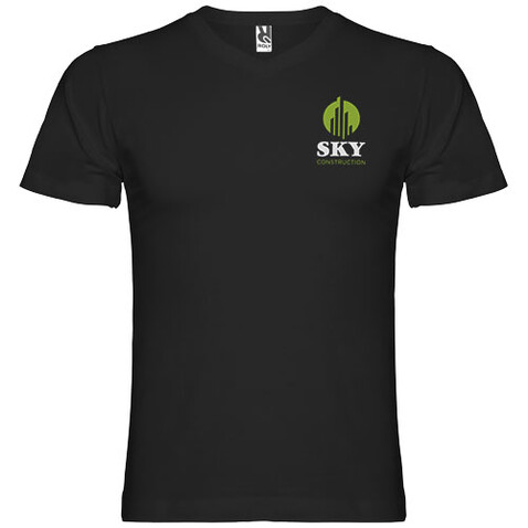 Samoyedo T-Shirt mit V-Ausschnitt für Herren, schwarz bedrucken, Art.-Nr. R65033O5 Samoyedo T-Shirt mit V-Ausschnitt für Herren, schwarz bedrucken, Art.-Nr. R65033O5