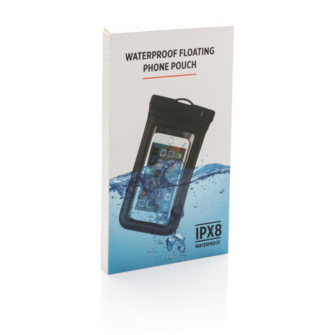 IPX8 wasserdichte, schwimmende Telefontasche schwarz bedrucken, Art.-Nr. P301.341