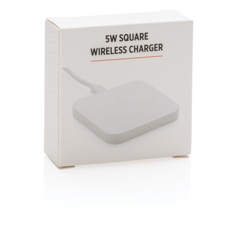 5W Square Wireless Charger weiß bedrucken, Art.-Nr. P308.153