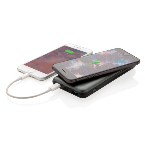 10.000 mAh FastCharging 10W Wireless Powerbank mit PD grau bedrucken, Art.-Nr. P322.142
