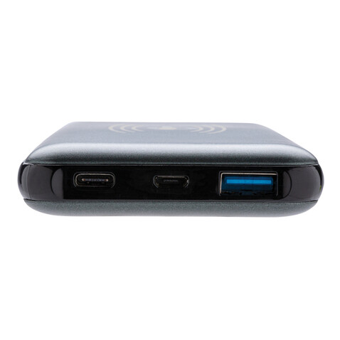 10.000 mAh FastCharging 10W Wireless Powerbank mit PD grau bedrucken, Art.-Nr. P322.142