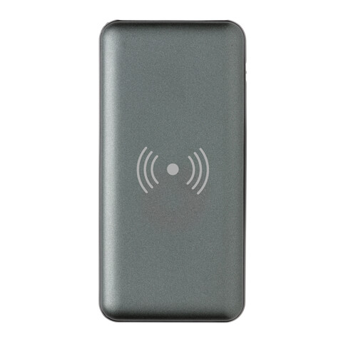 10.000 mAh FastCharging 10W Wireless Powerbank mit PD grau bedrucken, Art.-Nr. P322.142