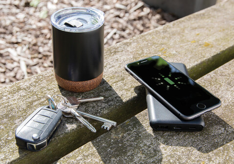 10.000 mAh FastCharging 10W Wireless Powerbank mit PD grau bedrucken, Art.-Nr. P322.142