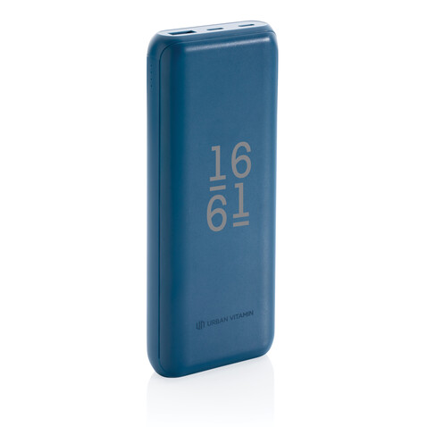 Urban Vitamin Pasadena 20.000mAh 18W PD Powerbank blau bedrucken, Art.-Nr. P322.755