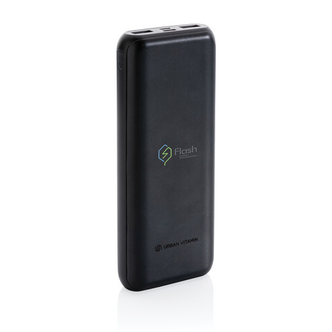 Urban Vitamin Pasadena 20.000mAh 18W PD Powerbank schwarz bedrucken, Art.-Nr. P322.751