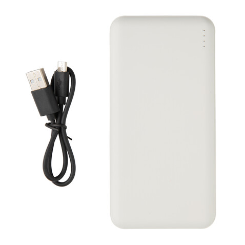 High Density 10.000 mAh Pocket Powerbank weiß bedrucken, Art.-Nr. P324.793