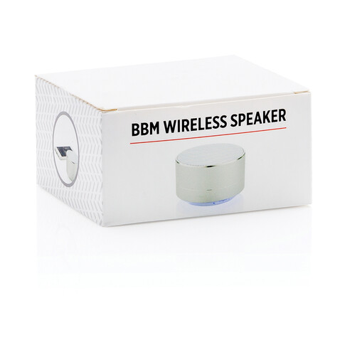 BBM Wireless Lautsprecher silber bedrucken, Art.-Nr. P326.853