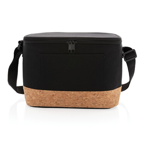 Two-Tone Kühltasche mit Korkdetails schwarz bedrucken, Art.-Nr. P422.261