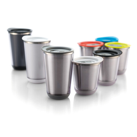 Dia Becher weiß, grau bedrucken, Art.-Nr. P432.023