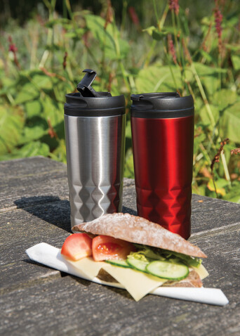 Geometrischer Becher silber bedrucken, Art.-Nr. P432.362