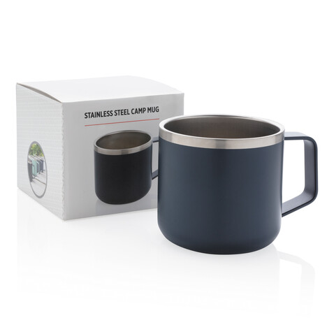 Stainless-Steel Camping-Tasse blau bedrucken, Art.-Nr. P432.445