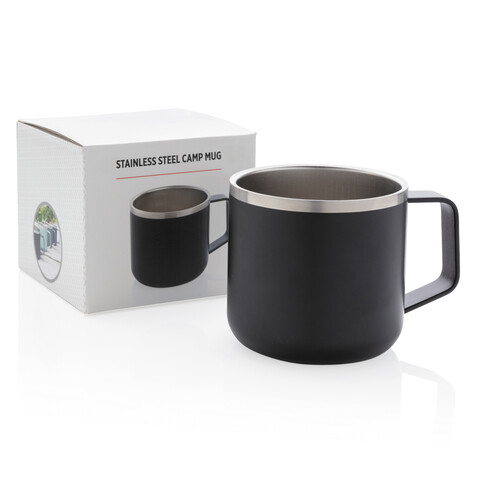 Stainless-Steel Camping-Tasse schwarz bedrucken, Art.-Nr. P432.441