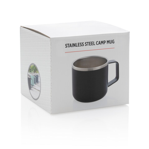 Stainless-Steel Camping-Tasse schwarz bedrucken, Art.-Nr. P432.441