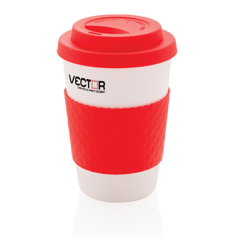 Wiederverwendbarer Kaffeebecher 270ml rot bedrucken, Art.-Nr. P432.674