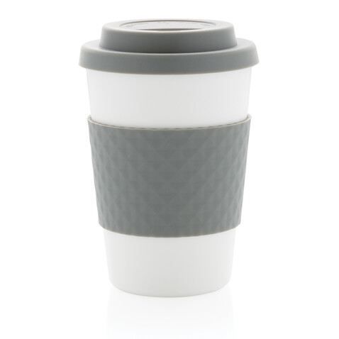 Wiederverwendbarer Kaffeebecher 270ml grau bedrucken, Art.-Nr. P432.672